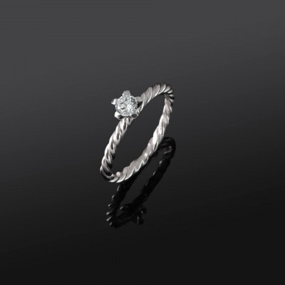 anello treccia argento